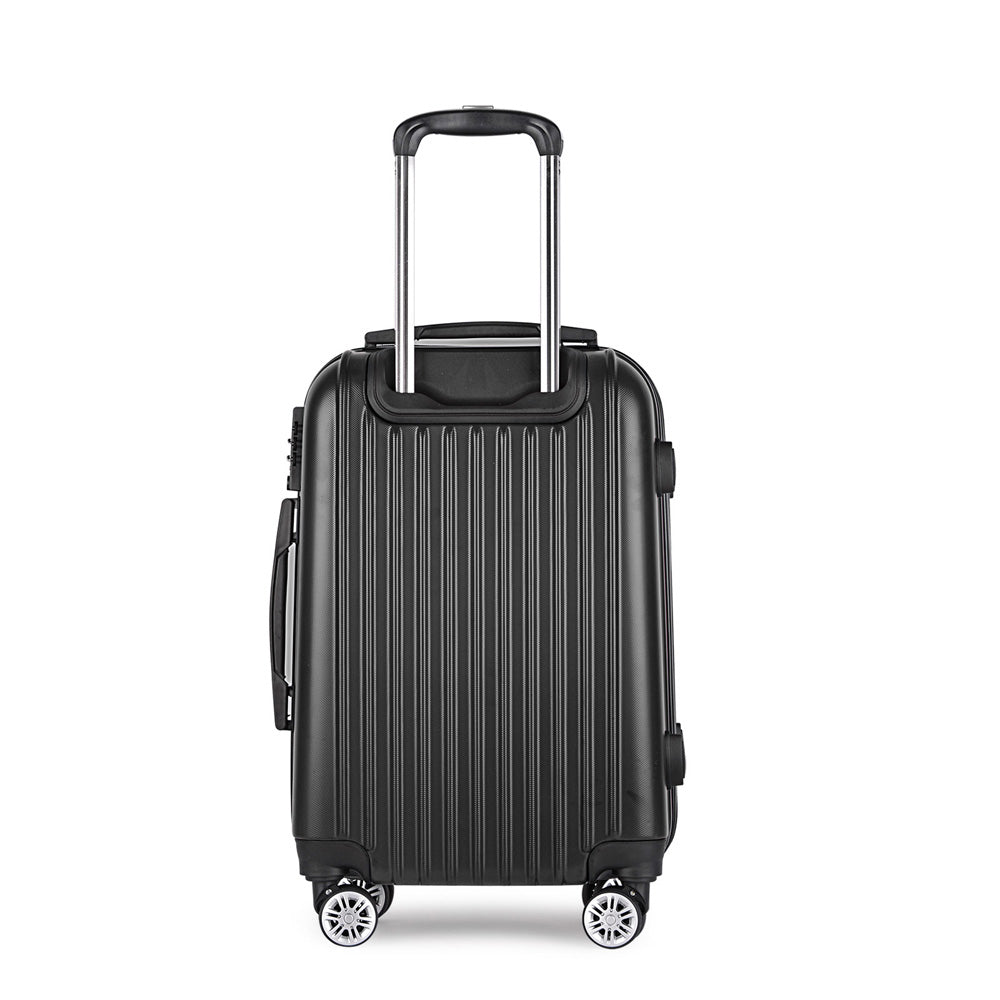 Valise trolley Wanderlite 28 x 75 cm, ensemble de voyage, valise cabine rigide, serrure TSA, légère, noire 