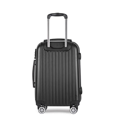 Valise trolley Wanderlite 28 x 75 cm, ensemble de voyage, valise cabine rigide, serrure TSA, légère, noire 