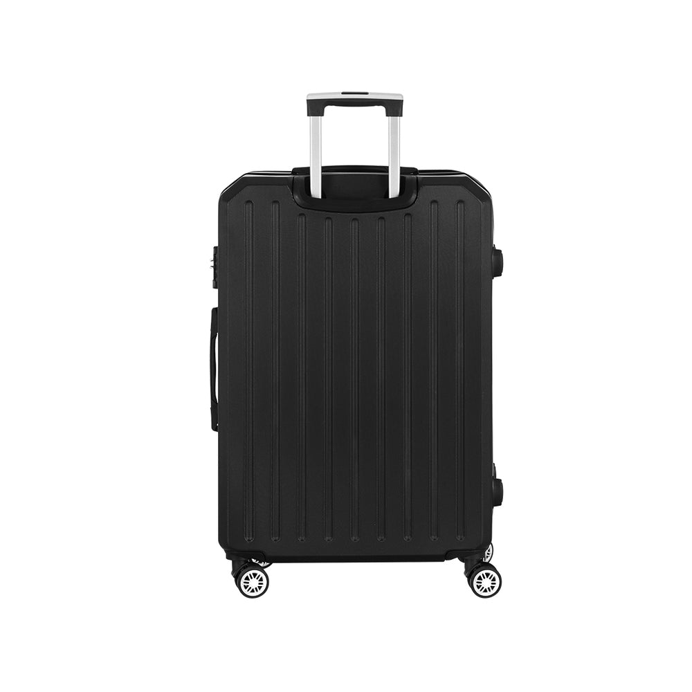 Valise trolley Wanderlite 28 pouces (75 cm), format cabine, coque rigide noire, conforme aux normes TSA.