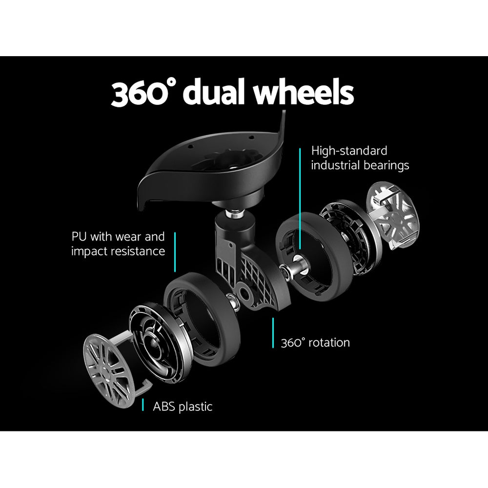 Valise trolley Wanderlite 28 pouces (75 cm), format cabine, coque rigide noire, conforme aux normes TSA.