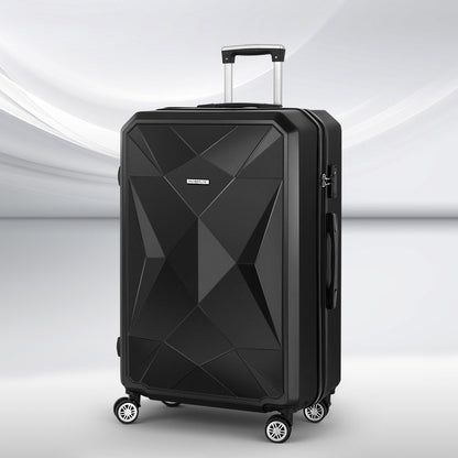 Valise trolley Wanderlite 28 pouces (75 cm), format cabine, coque rigide noire, conforme aux normes TSA.