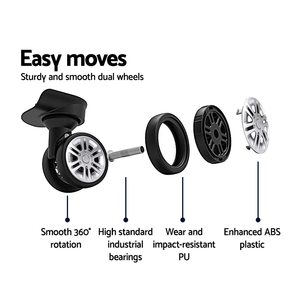 Ensemble de bagages Wanderlite 3 pièces 20 24 28 Valise rigide à roulettes Bleu