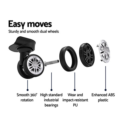 Ensemble de bagages Wanderlite 3 pièces 20 24 28 Valise rigide à roulettes Bleu