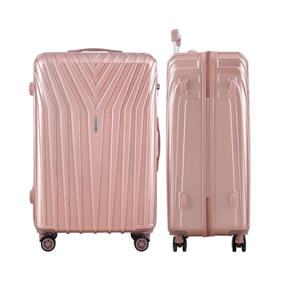 Ensemble de 3 valises à roulettes Wanderlite, valise cabine rigide rose légère, conforme aux normes TSA