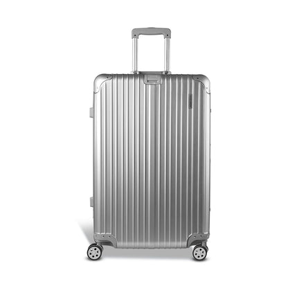 Ensemble valise à roulettes Wanderlite 28, conforme aux normes TSA, légère, en aluminium argenté 