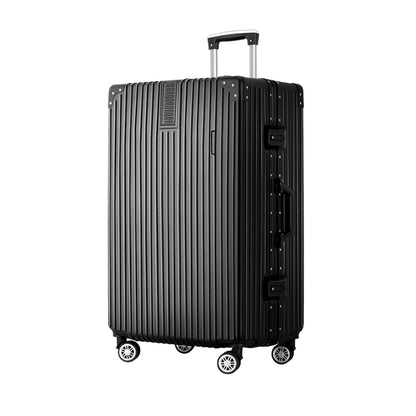 Ensemble de valise à roulettes Wanderlite 28, valise rigide TSA en aluminium noir léger