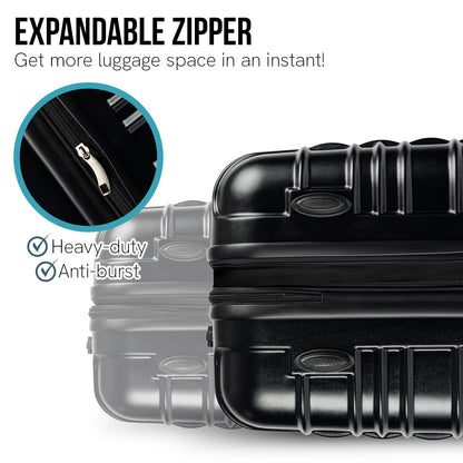 Valise Olympus Noctis 24 pouces, coque rigide ABS+PC - Noir Stygien