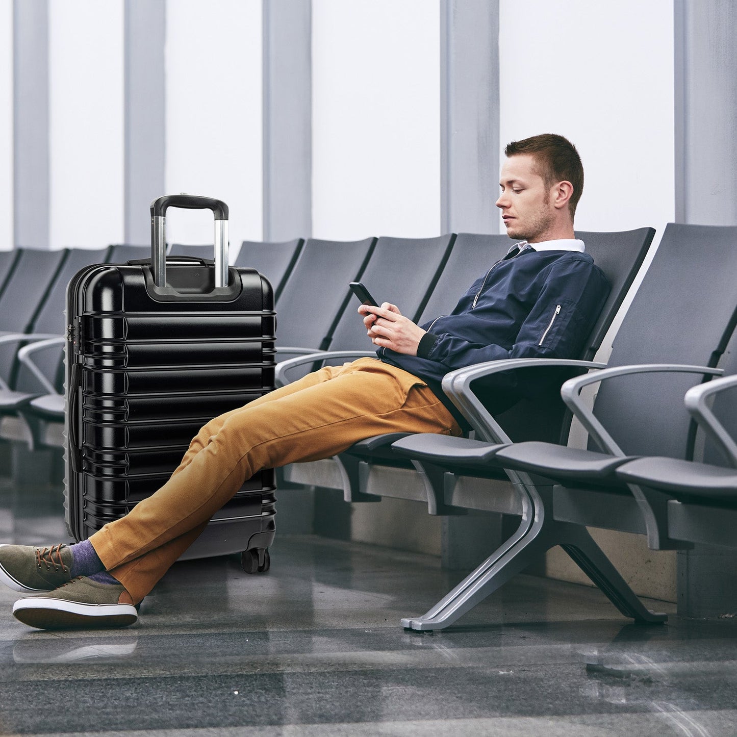 Valise Olympus Noctis 28 pouces, coque rigide ABS+PC - Noir Stygien