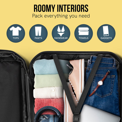 Valise rigide Olympus Artemis 20 pouces, ABS+PC, noir de jais