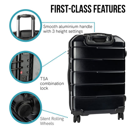 Valise rigide Olympus Artemis 28 pouces, ABS+PC, noir de jais