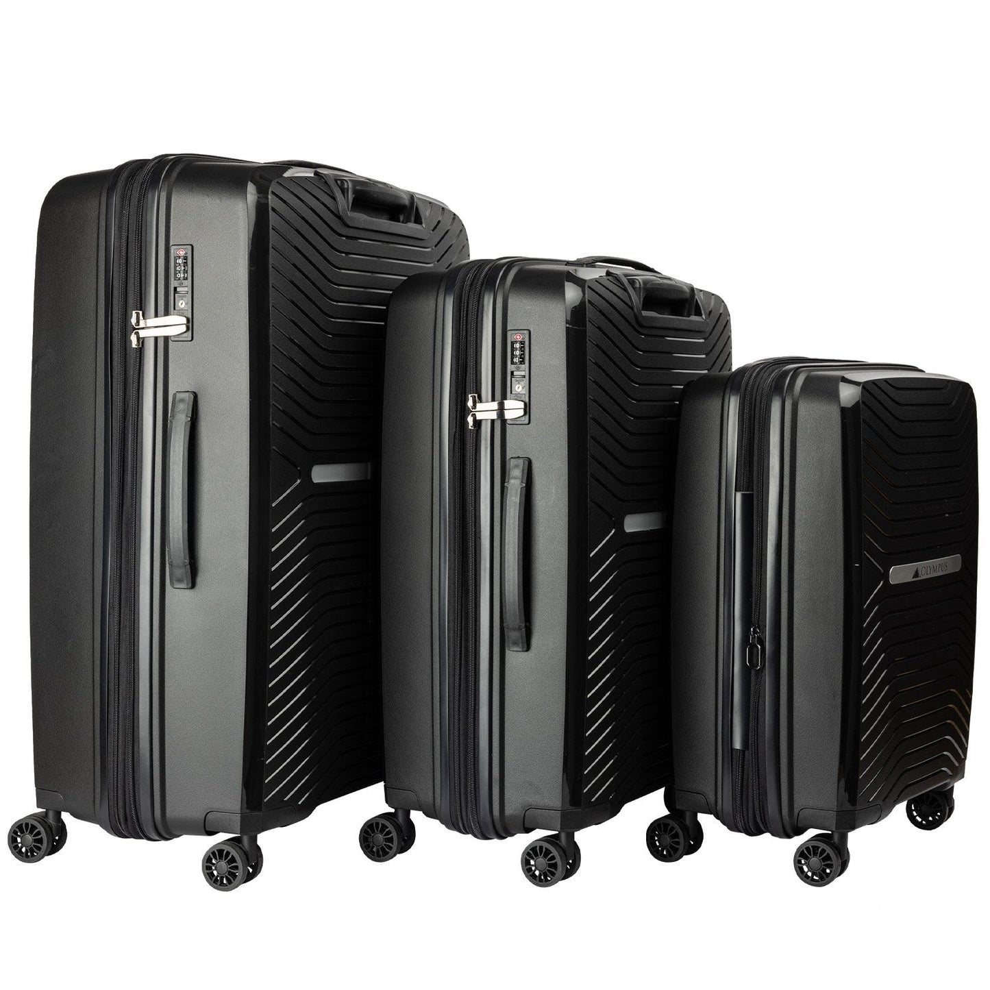 Ensemble de bagages Olympus Astra 3 pièces - Valise rigide - Noir obsidien