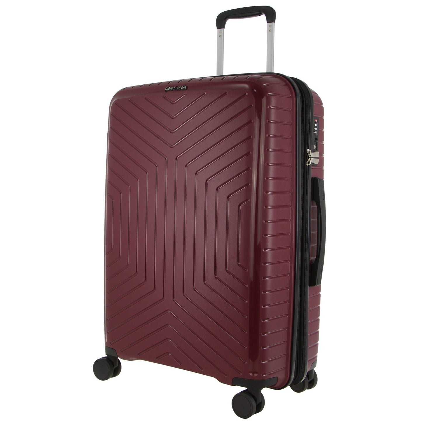 Valise rigide Pierre Cardin 65 cm, format moyen - Bordeaux 