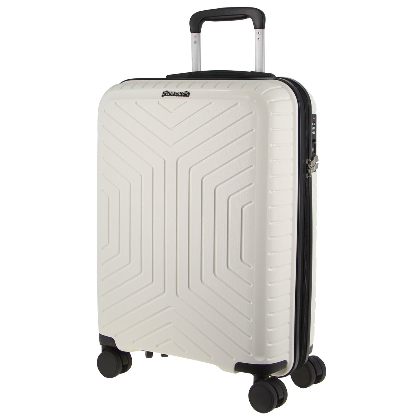 Valise rigide Pierre Cardin 65 cm, format moyen - Blanche 