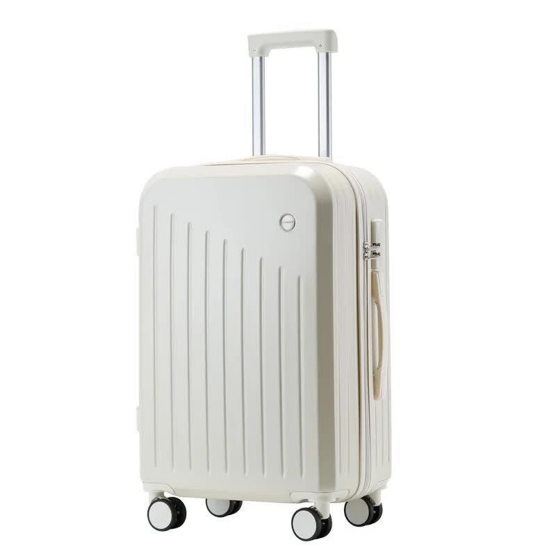 Valise cabine intelligente avec porte-gobelet et port de chargement USB - Valise à roulettes blanche 20 pouces pour voyager en toute simplicité