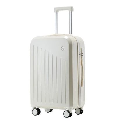 Valise cabine intelligente avec porte-gobelet et port de chargement USB - Valise à roulettes blanche 24 pouces pour voyager en toute simplicité