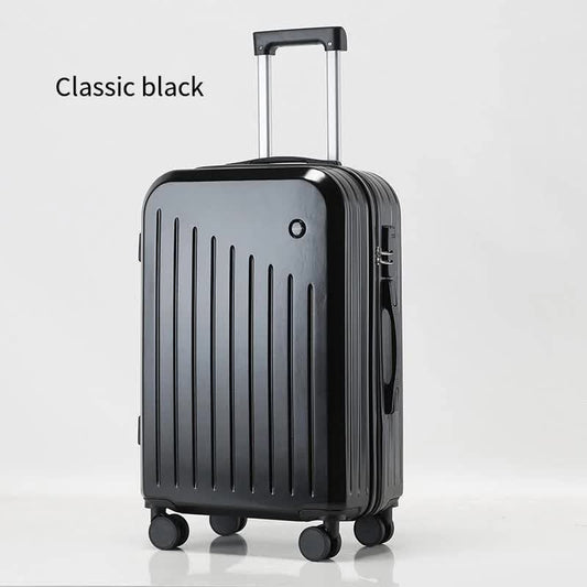 Valise cabine intelligente avec porte-gobelet et port de chargement USB - Valise à roulettes noire 24 pouces pour voyager en toute simplicité