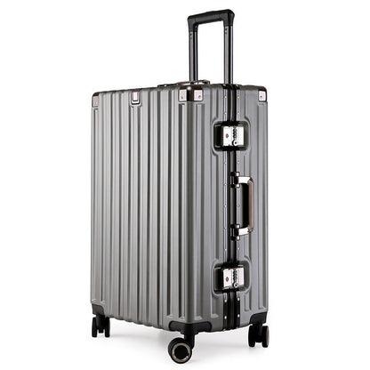 Valise rigide en alliage d'aluminium avec serrure TSA -20 à roulettes pivotantes, grise