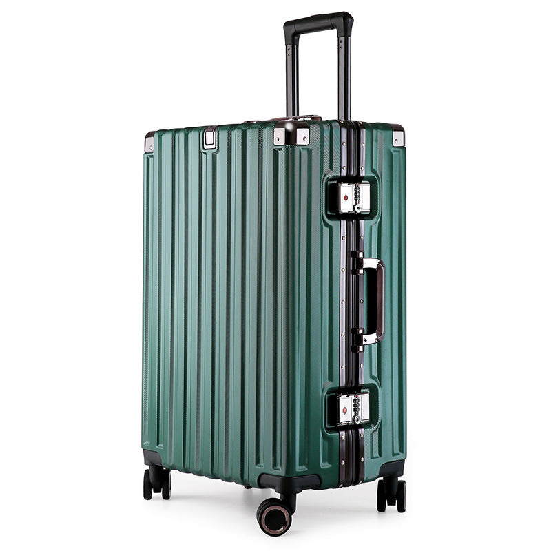 Valise rigide en alliage d'aluminium avec serrure TSA -20 à roulettes pivotantes, verte