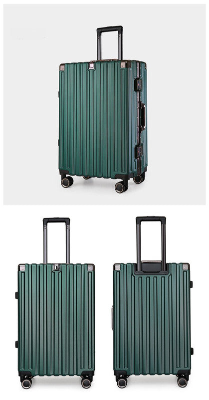 Valise rigide en alliage d'aluminium avec serrure TSA -20 à roulettes pivotantes, verte