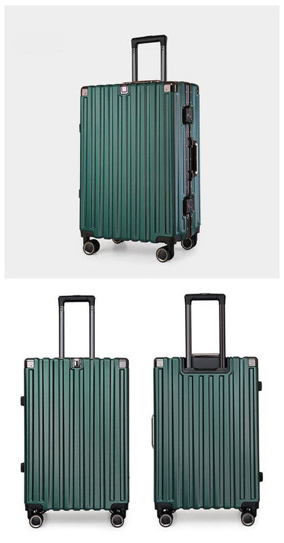 Valise rigide en alliage d'aluminium avec serrure TSA -20 à roulettes pivotantes, verte