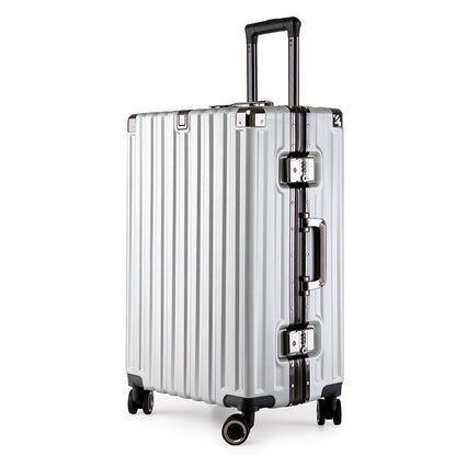 Valise rigide en alliage d'aluminium avec serrure TSA - 20 roulettes pivotantes, couleur argent