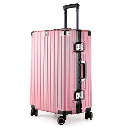 Valise rigide en alliage d'aluminium avec serrure TSA -20 à roulettes pivotantes rose