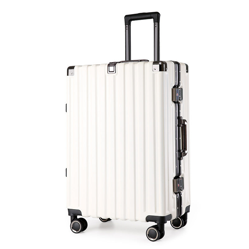 Valise rigide en alliage d'aluminium avec serrure TSA -20 à roulettes pivotantes, blanche
